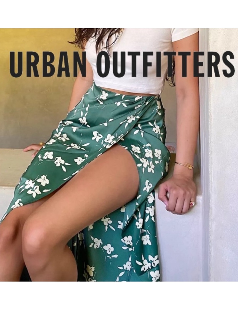URBAN OUTFITTERS | Kelly Tulip Wrap Midi Skirt Floral Summer Beach Vacation